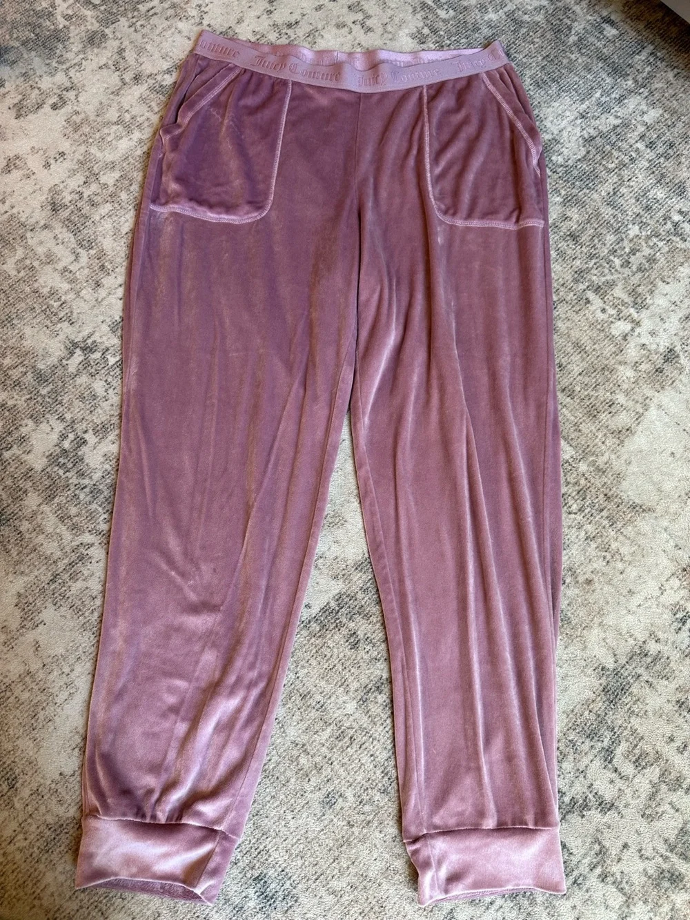 Juicy Couture Intimates Velour Pajama Lounge Set XL Pink Rhinestone Logo Y2K
